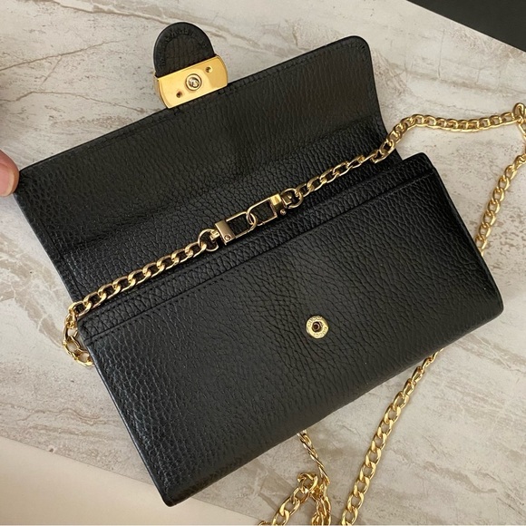 GUCCI GG Interlocking Long Wallet-Crossbody Bag Black - Picture 10 of 15